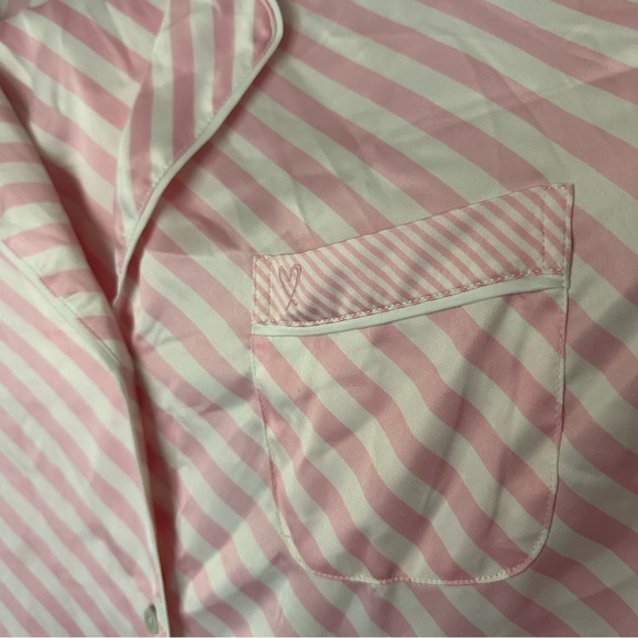 Victoria’s Secret Classic Satin Afterhours Pink Stripe Satin Pajama Set silky XS - Picture 8 of 15